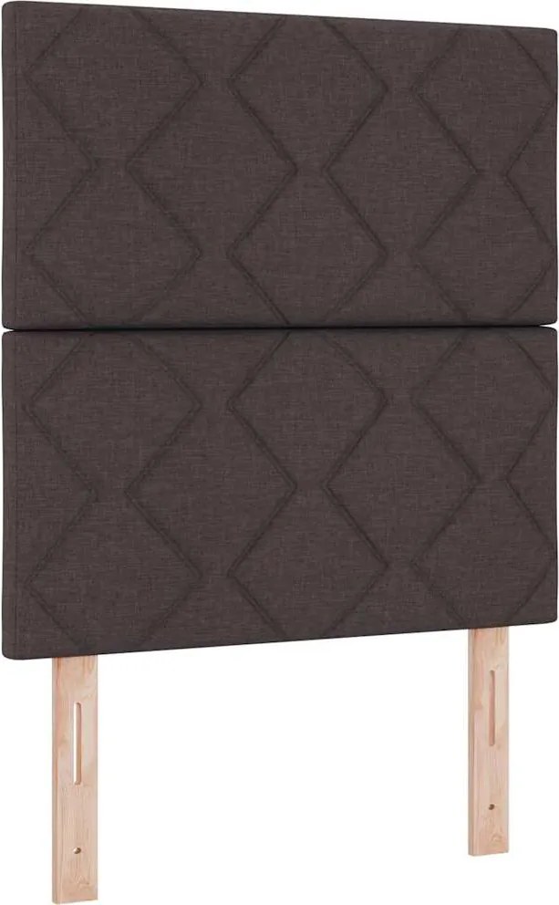 vidaXL Boxrugós ágy matracmal leddel sötétbarna 80 x 200 cm szövet