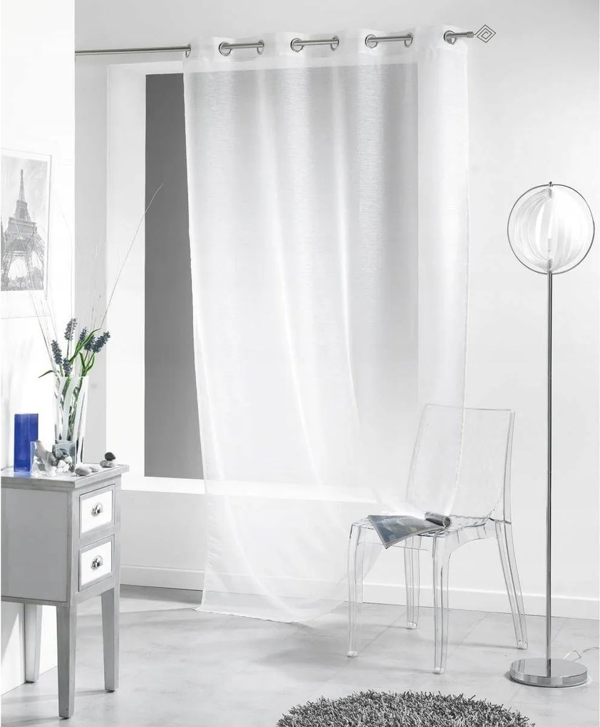 Függöny kész Fehér sima átvezetőkkel 140x240