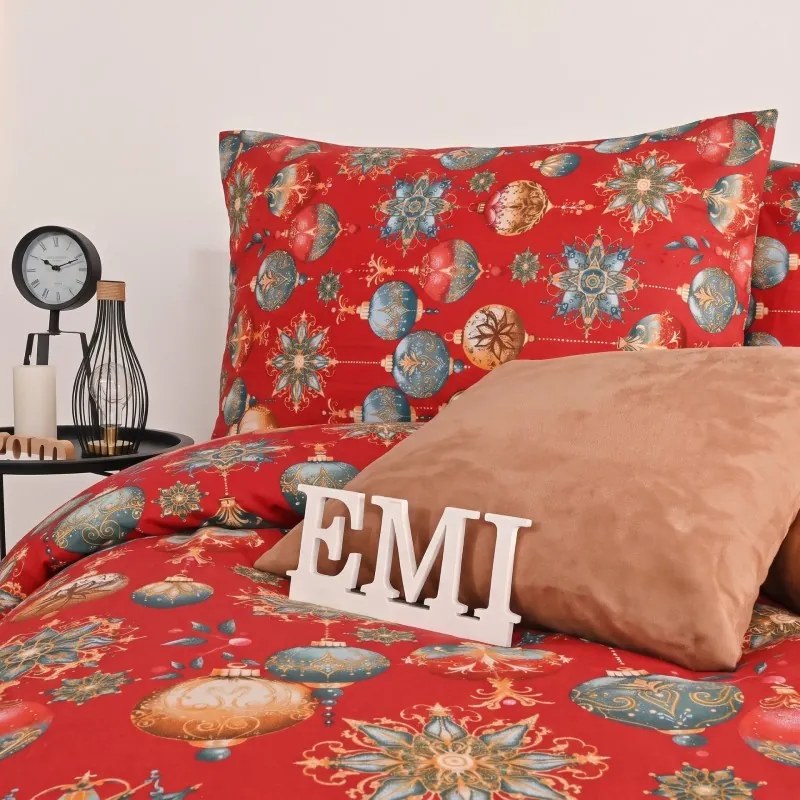 EMI Magic red karácsonyi pamut ágyneműhuzat