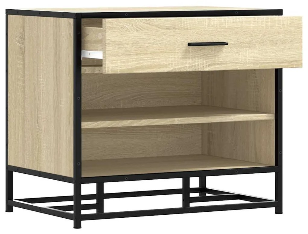 cipőpad Sonoma tölgy 60x40x53,5 cm Gépelt fa és fém