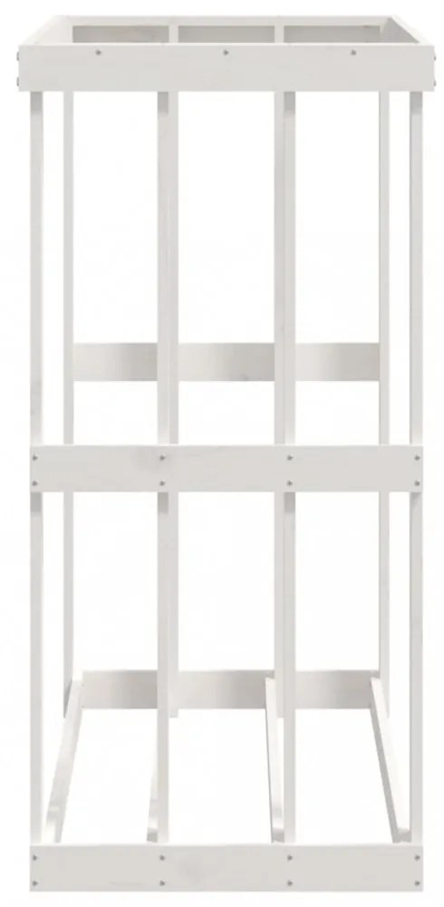 fehér tömör fenyőfa kültéri rönktároló 108 x 52 x 106 cm
