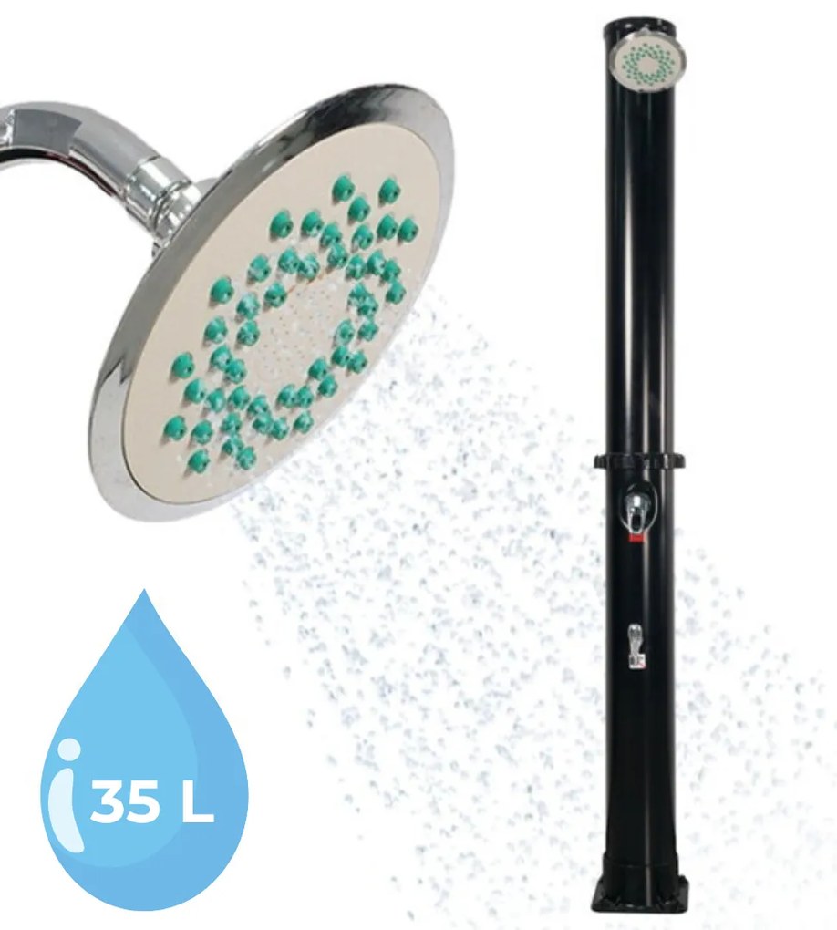 KARIBIK napelemes zuhany, 35l, fekete Jurhan