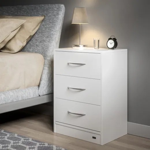 Casaria® Eloise éjjeliszekrény 54x39x28 cm - LED fehér