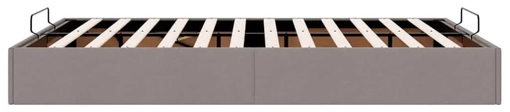 Ottomán tópszínű szövet ágykeret matrac nélkül 140 x 190 cm