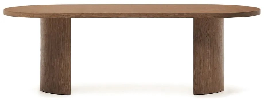 Kerek étkezőasztal diófa dekoros asztallappal 100x240 cm Nealy – Kave Home