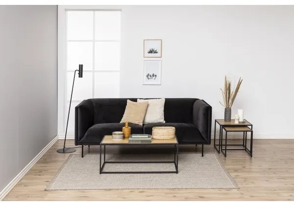 SARON dohányzóasztal tölgy/fekete