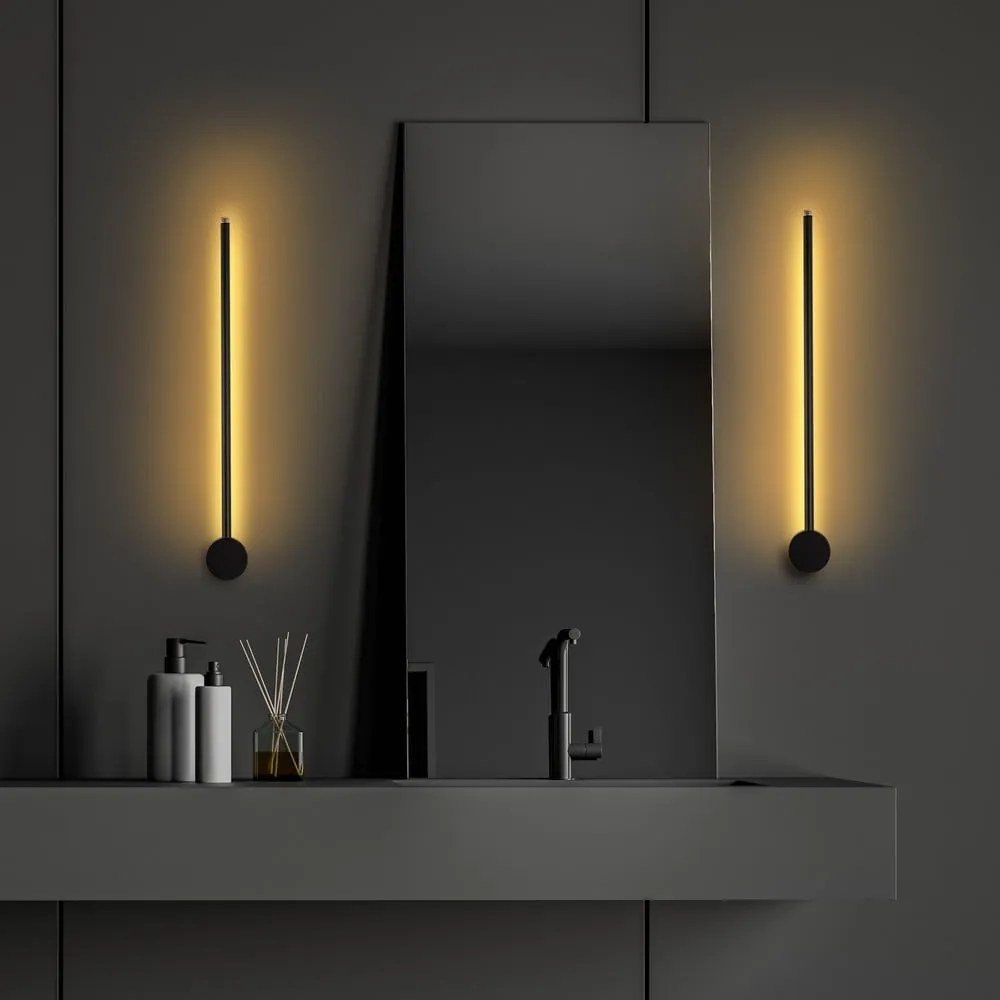 Fekete LED fali lámpa ø 7 cm Sword – Opviq lights