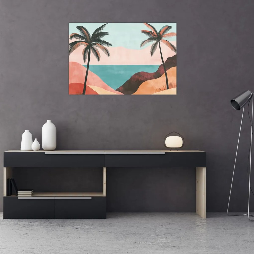 Kép - Pálmafák a tengernél (90x60 cm)