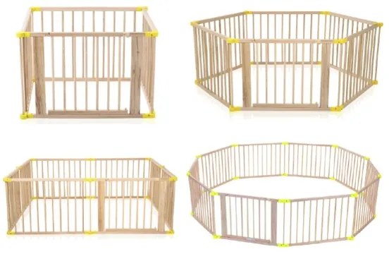 2Kids Toys - Gyerek fa játszókarám XXL 210x210 cm bézs