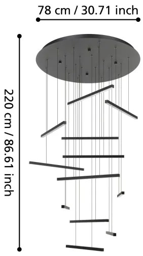 Eglo 390351 - LED Dimmelhető csillár zsinóron LINDOZA 12xLED/8,4W/230V 3000K