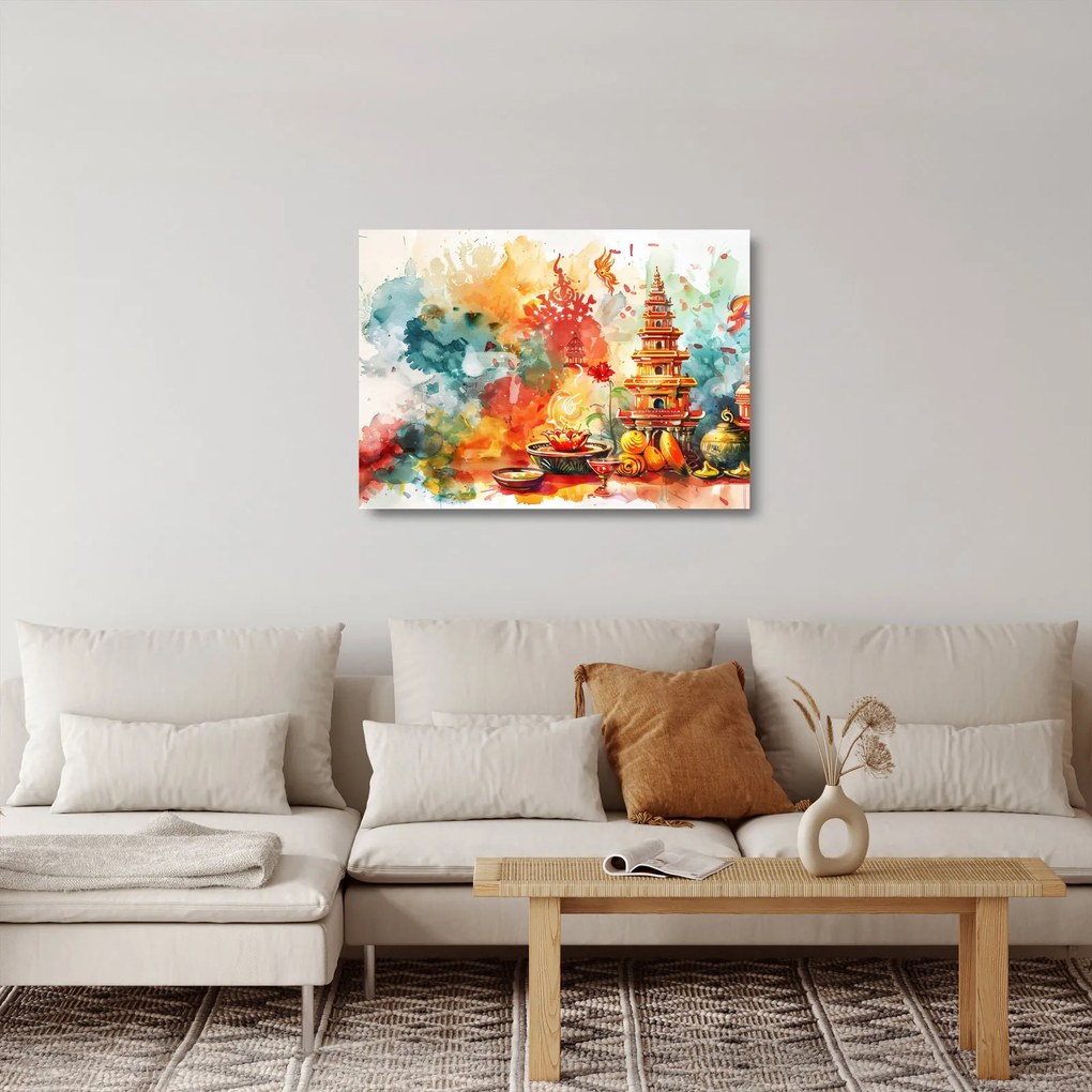 Üveg kép - Akvarell illusztráció (70x50 cm)