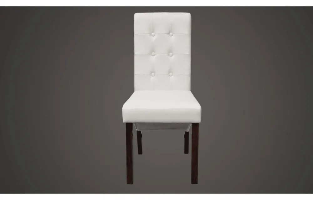 4 db fehér műbőr étkezőszék