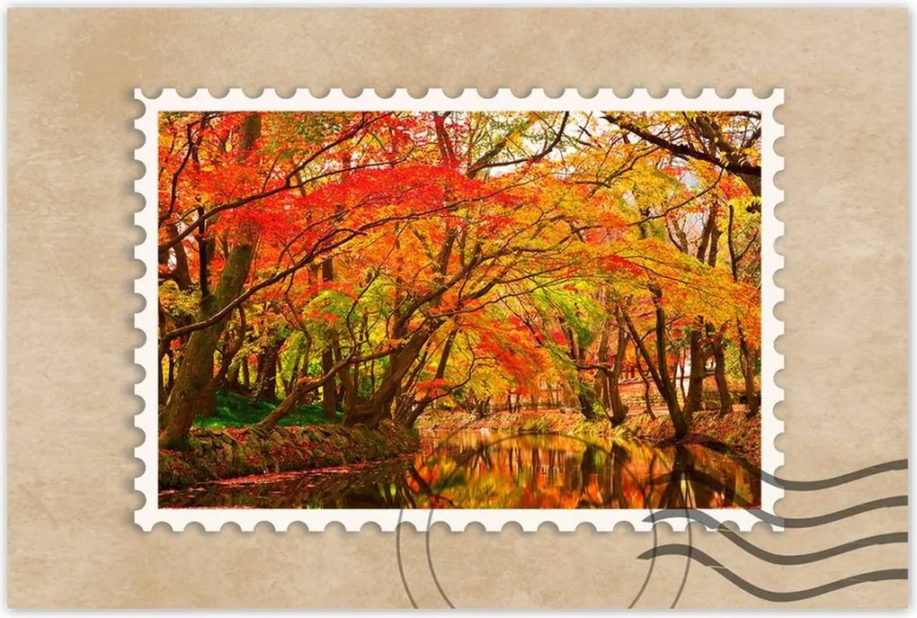 Poszterek 120x80 Őszi tájkép folyóval