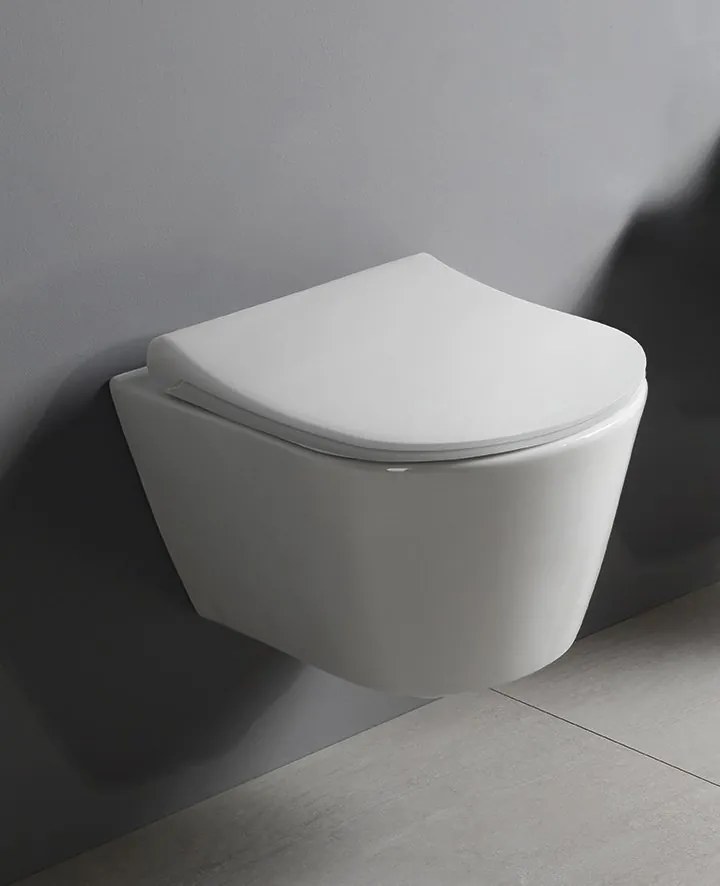 Sapho, AVVA Slim WC-ülőke lassú zárással, fehér / króm, 100787