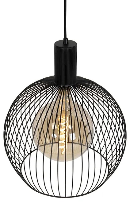 Design kerek lámpa fekete 40 cm - Dos