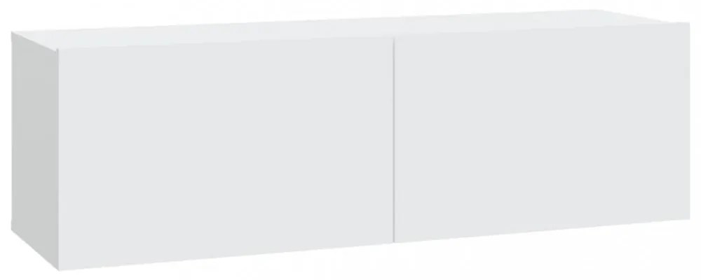 2 db fehér szerelt fa fali TV-szekrény 100 x 30 x 30 cm