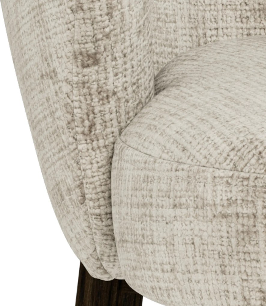 MAZZONI EXPORT DEBORA Bézs (Juto 4 szövet)/füstölt tölgyfa váz (dió árnyalat) - RETRO FA KAGYLÓSZÉK NAPPALIBA ÉTKEZŐBE IRODÁBA