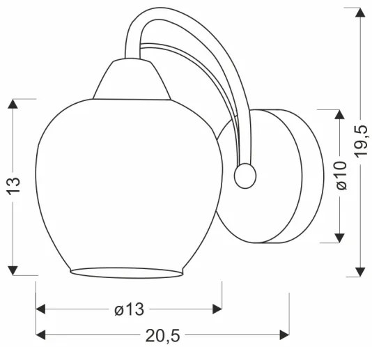 Fali lámpa TOBIAS 1xE27/40W/230V fényezett króm