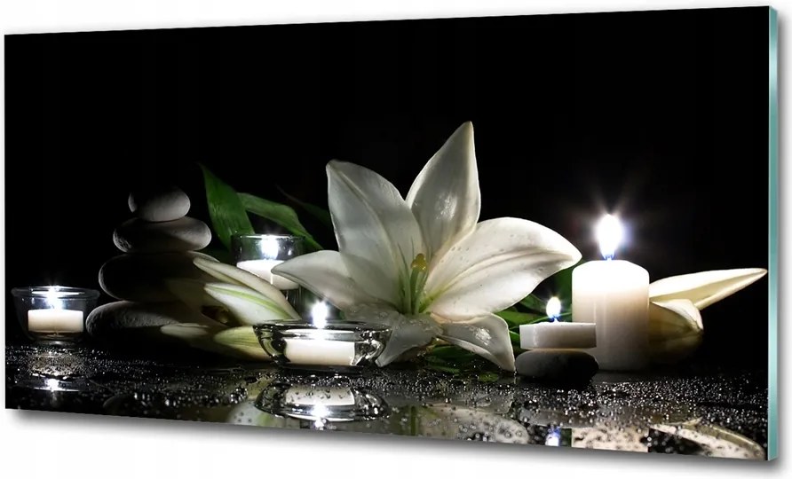 Fotótapéta falra edzett üveg Levendula 125x50