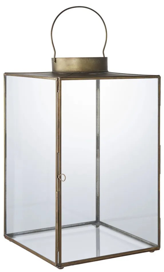 Mohali dekorációs lámpás, fém/üveg, antik réz színű