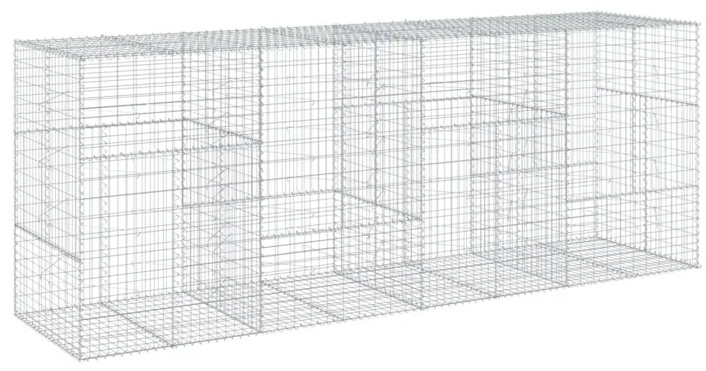 horganyzott vas gabion kosár fedéllel 400 x 100 x 150 cm