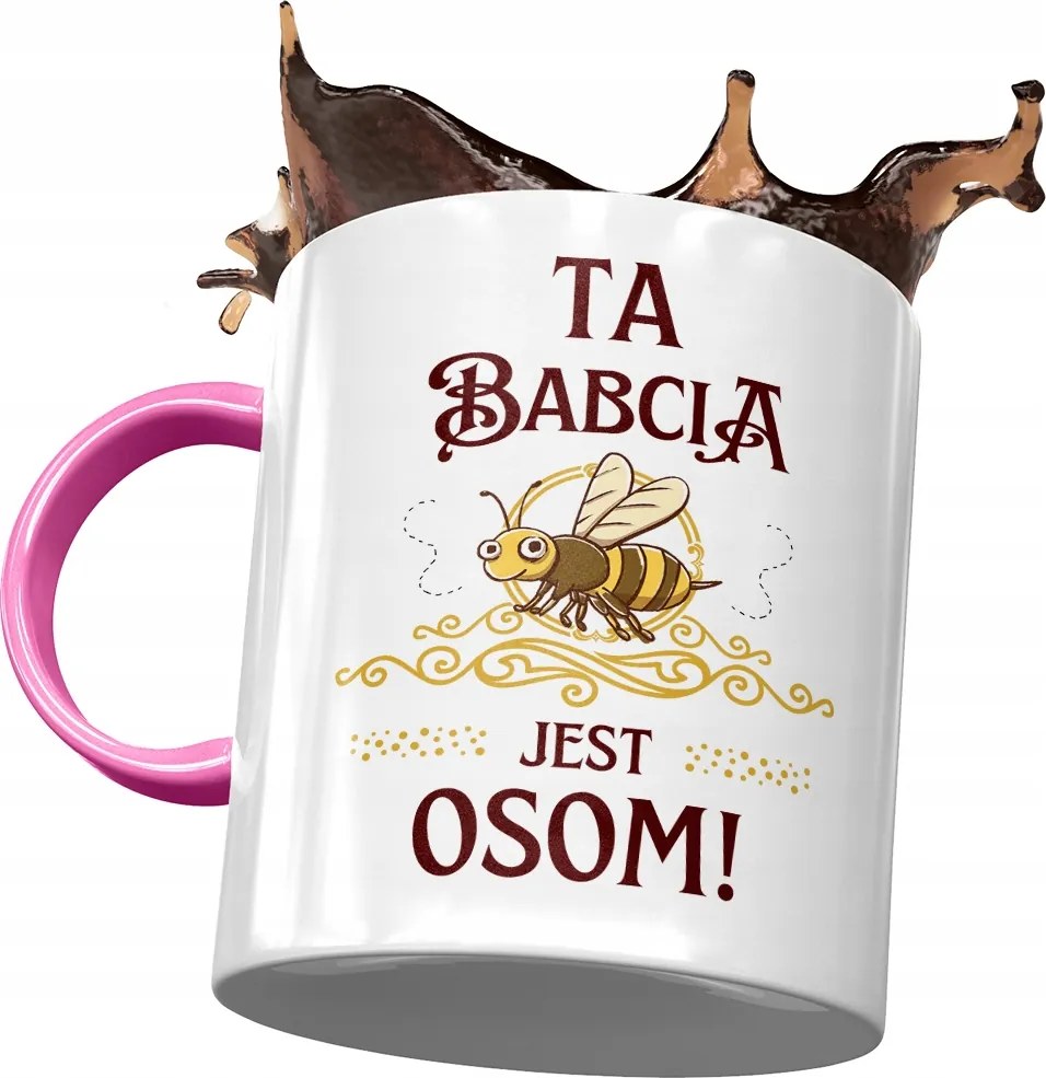 Rózsaszín Bögre Nagymama Napjára Nyomtatott Fotóval