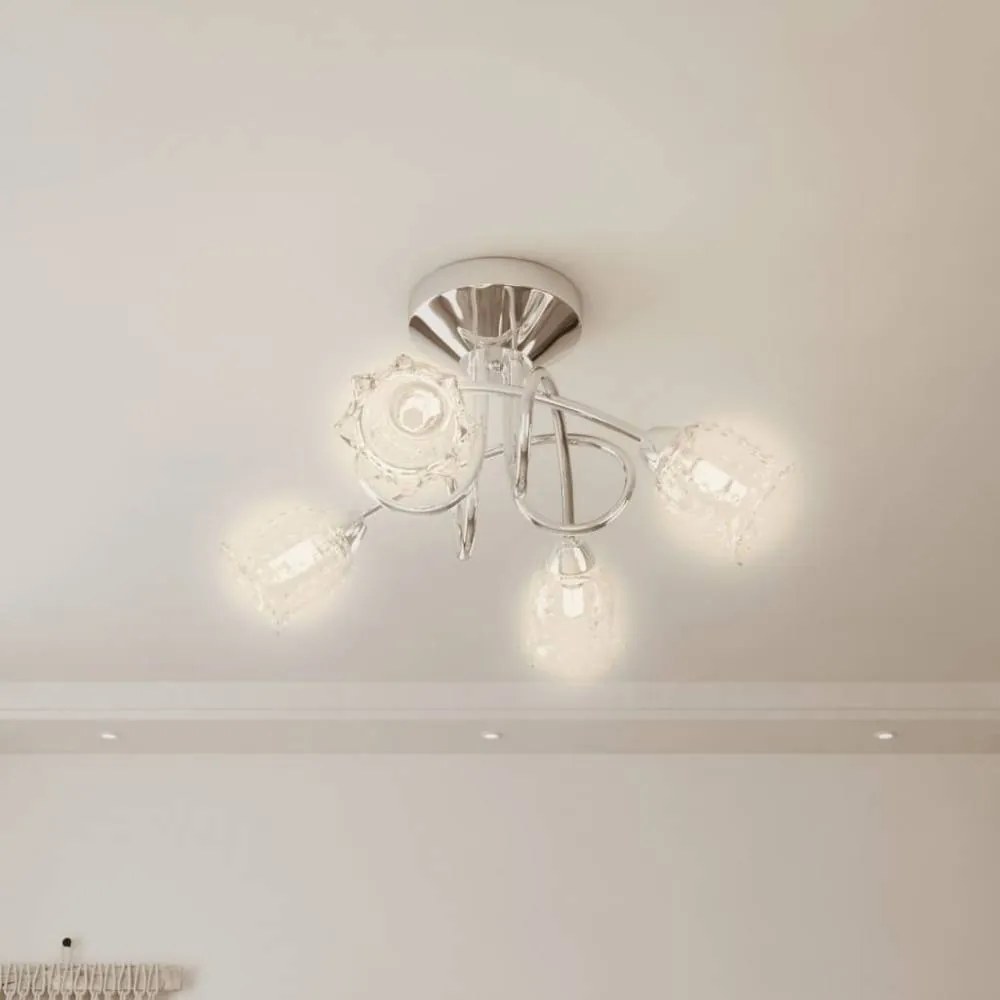 Mennyezeti lámpa virág alakú üveg burákkal 4 db g9 led-lámpához