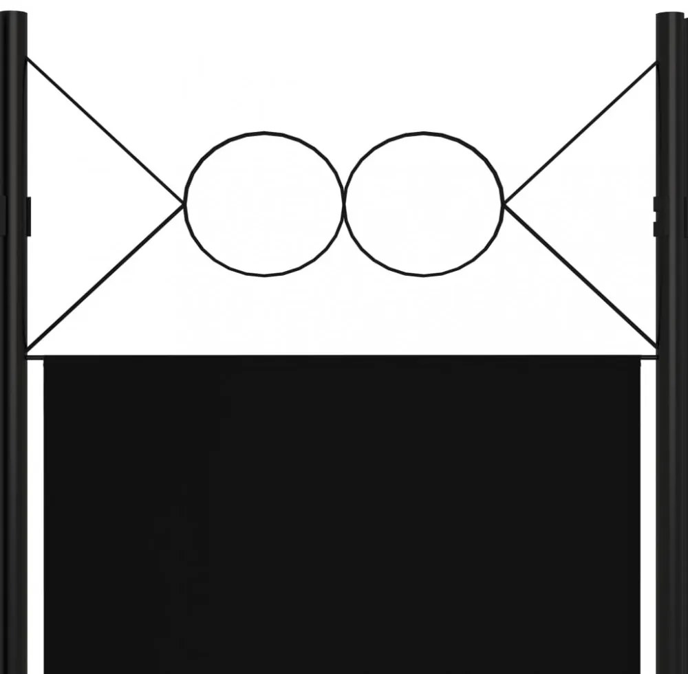 fekete 3 paneles paraván 120 x 180 cm