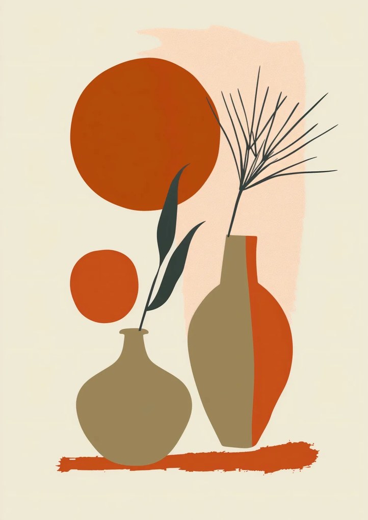 Poszter 42x59,4cm Vázák pirosban