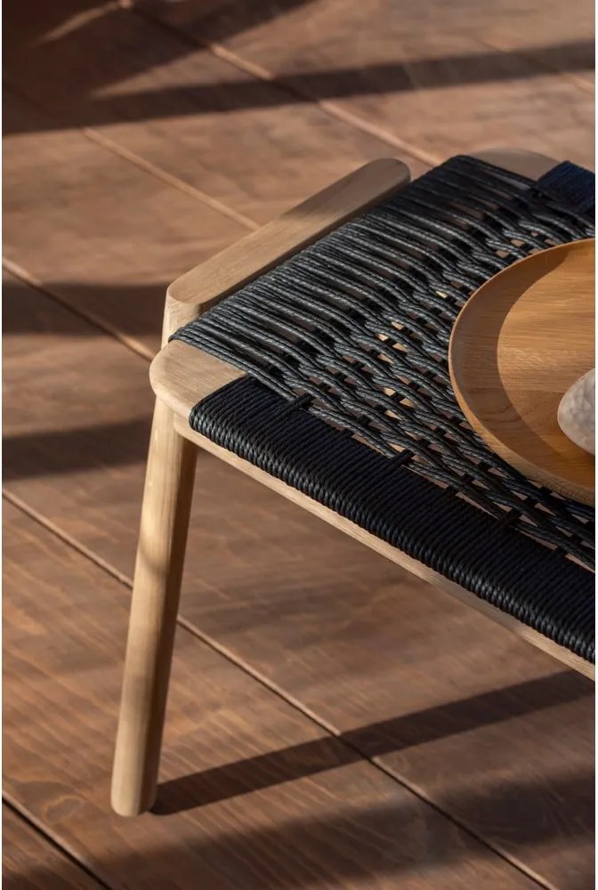 Fekete-natúr színű pad Klupa – Gazzda