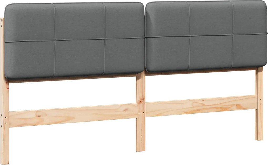 vidaXL Kárpitozott fejtámla fejtámlával Barna és Világosszürke 180 cm