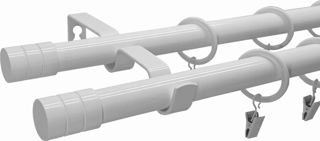 Függönykarnis Dupla Fém loft fehér színű mix végek 19+19 mm 300 cm