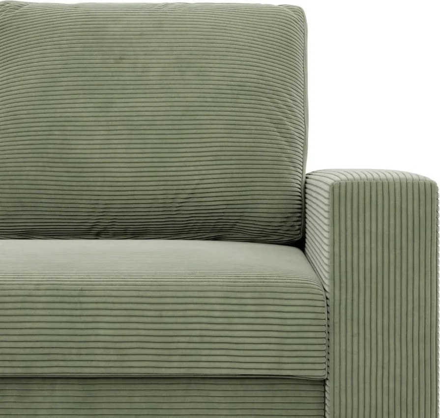 Zeus kanapéágy, kordbársony, bonell töltet, egyenes kartámasz, zöld