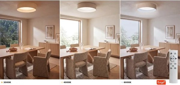 Brilagi - LED dimmelhető világítótest VELVET SM. 24W/230V 3000–6000K átm. 45 cm krémszínű WT + távirányító