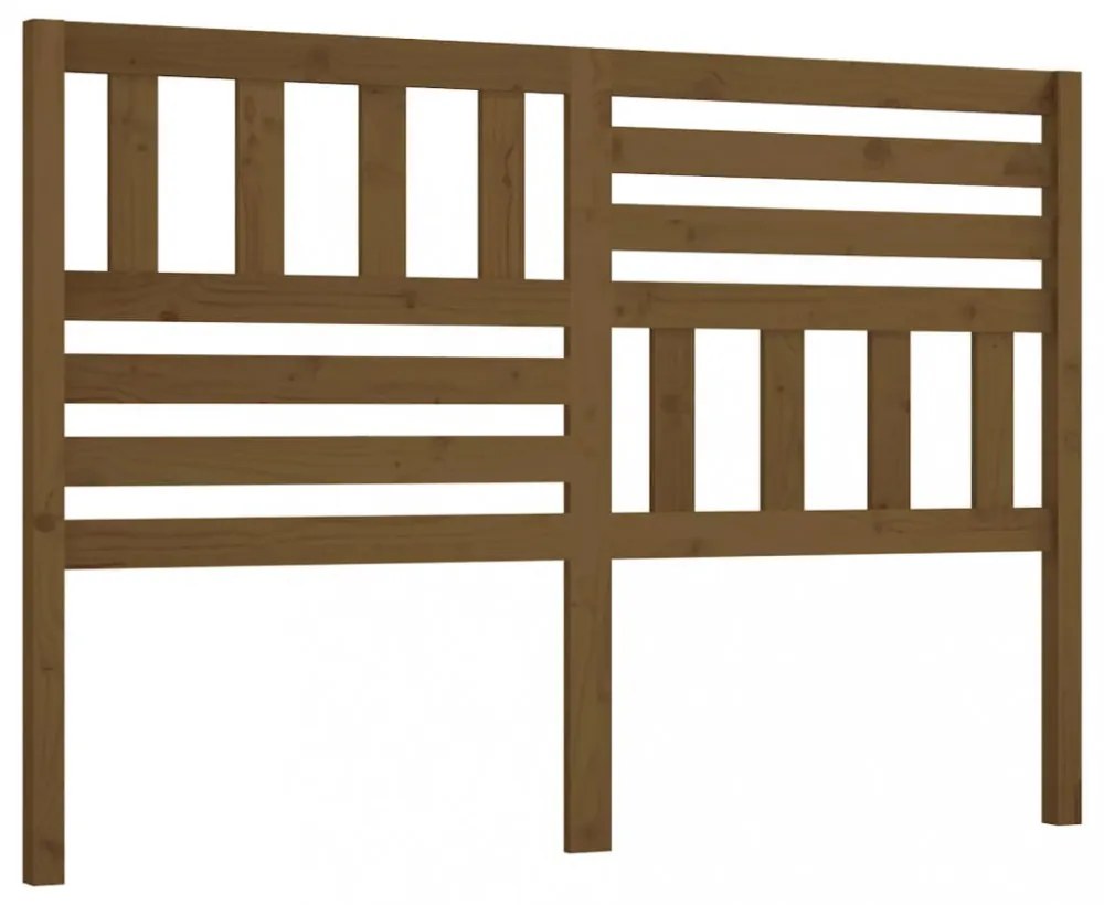 mézbarna tömör fenyőfa ágyfejtámla 166 x 4 x 100 cm