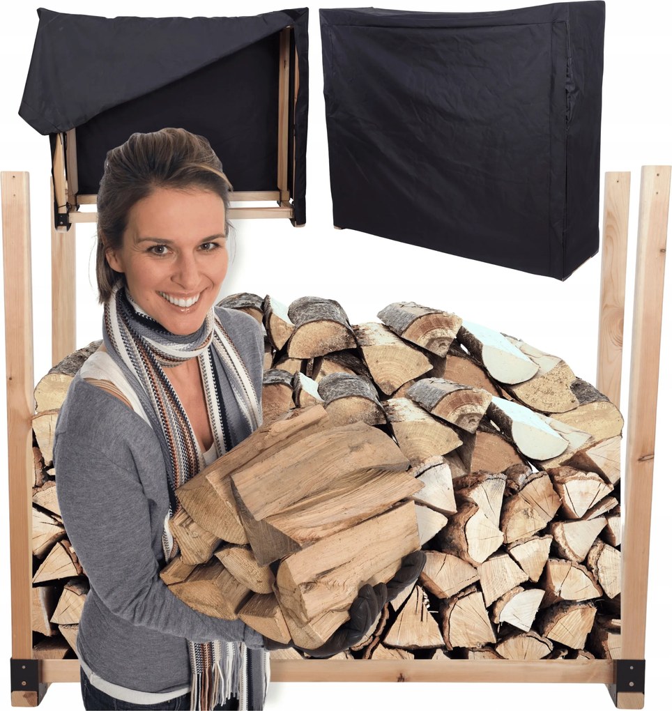 Kandalló fa állvány fa huzattal 0,4 m3 Öko Tömör