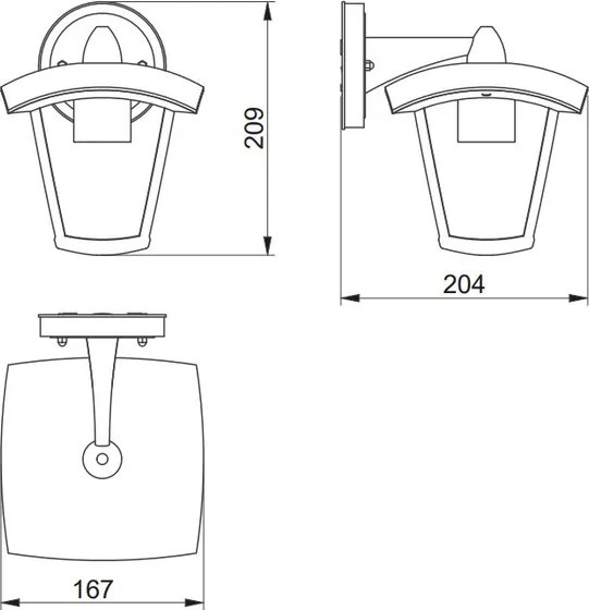 Lámpa Kerti lámpatest MARINA-AD, E27, MAX.20W, IP54, AC220-240V, 50-60Hz, lefelé sugárzó fény, fekete