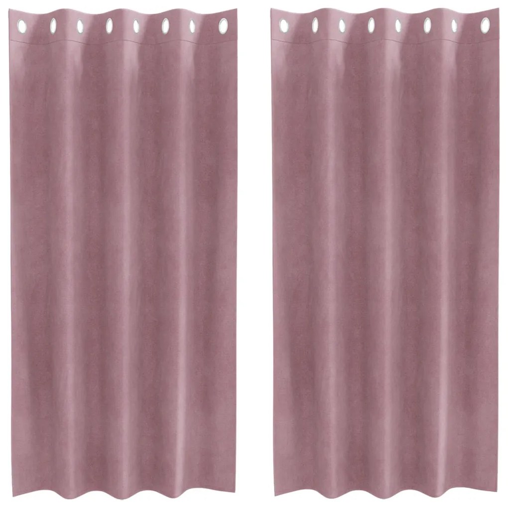 Függönyök 2 pcs Sötét rózsaszín 140 x 175 cm Bársony