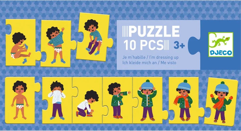 Sorozatkirakó puzzle - Öltözködés, 10 db-os - I am dressing up