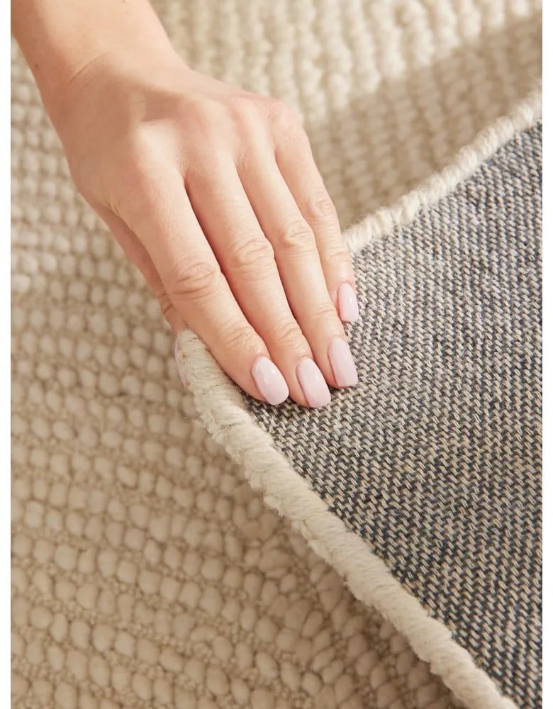 Világos natúr színű kézi szövésű gyapjú szőnyeg 200x300 cm Calmio – Hanse Home