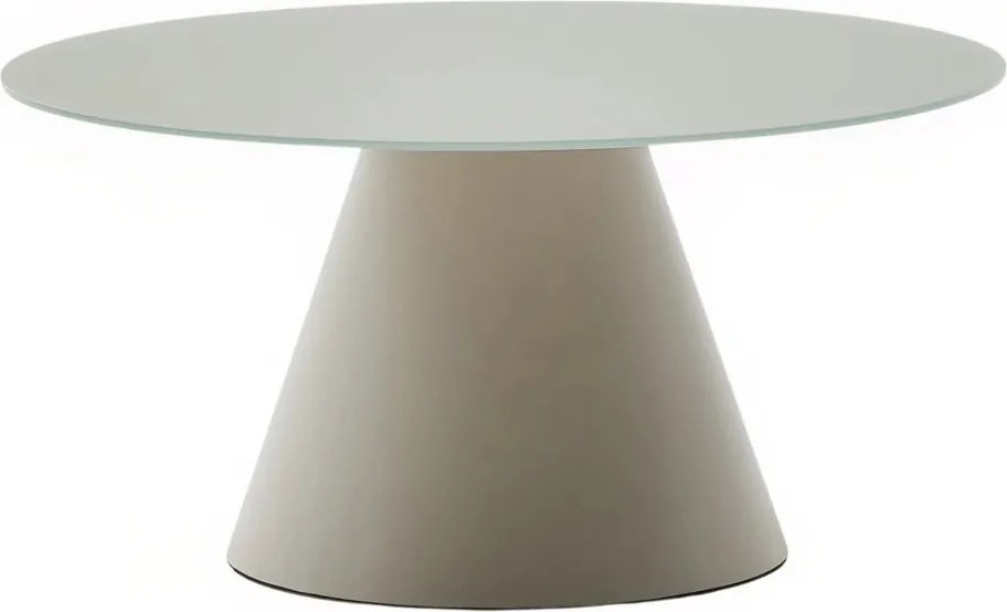 Világosszürke kerek dohányzóasztal üveg asztallappal ø 80 cm Wilshire – Kave Home