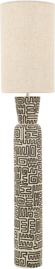 Fekete-krémszínű állólámpa textil búrával (magasság 145 cm) Nairobi – Mauro Ferretti