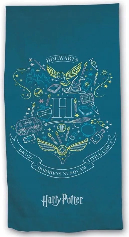 Pamut Törölköző Harry Potter Hogwarts Bagoly Arany Mécses Seprű Tiara