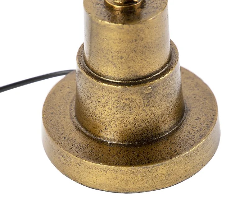 Art Deco asztali lámpa bronz bársony árnyékolóval, piros 35 cm - Pisos