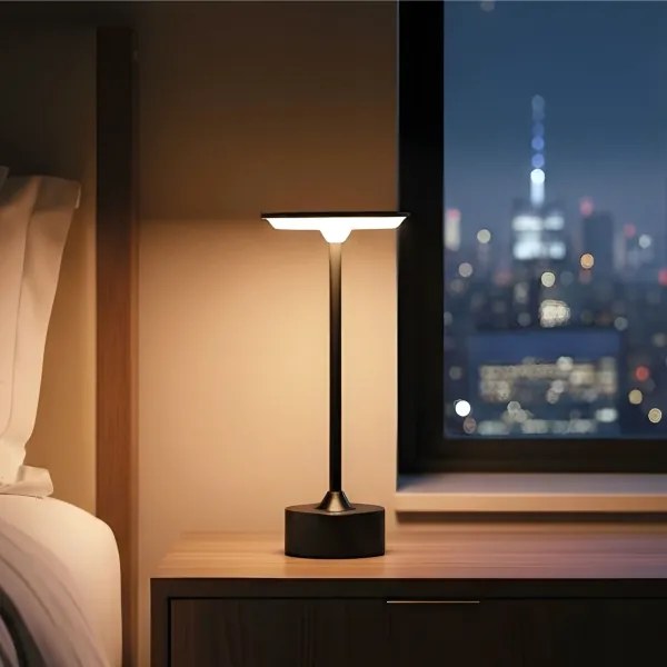 Fényerőszabályozható, újratölthető LED asztali lámpa NEW YORK LED/1,8W/5V 1200 mAh fekete