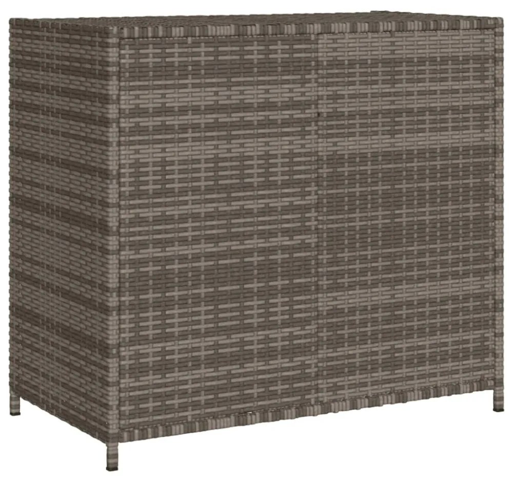 szürke polyrattan kerti tárolószekrény 83x45x76 cm