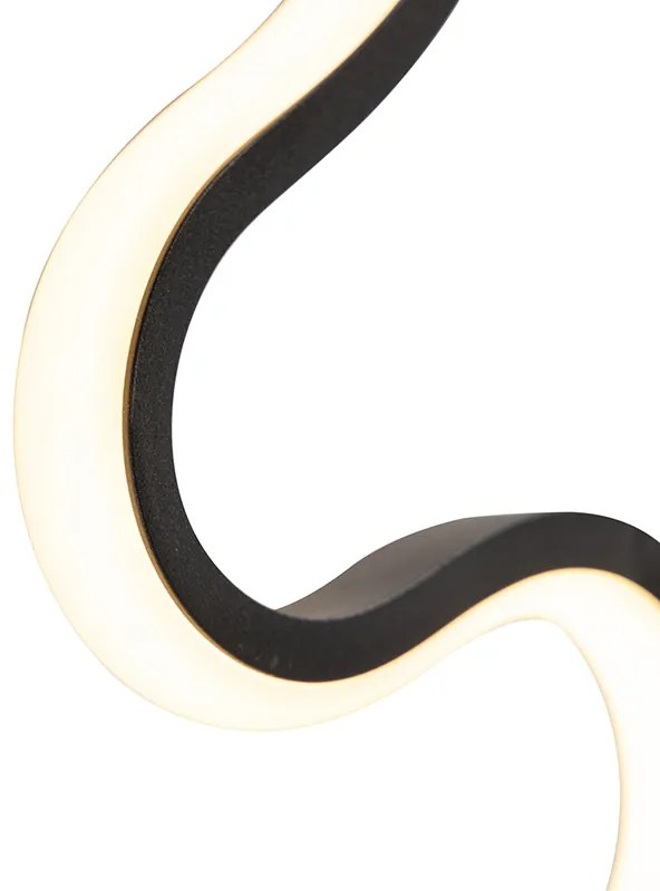 Modern fekete fali lámpa LED-del - Plomp