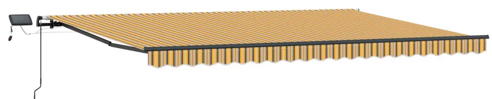 Kézi Behúzható Napellenző LED Színes Csíkkal 500x300 cm