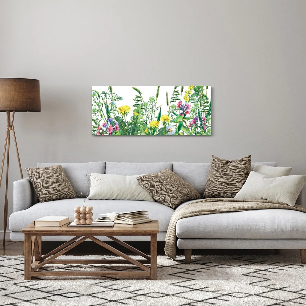 Kép - Festett réti virágok (120x50 cm)