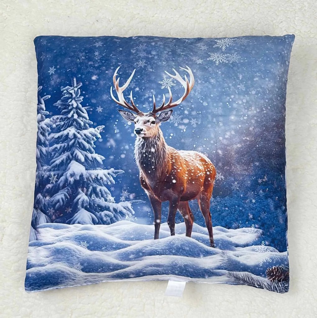 Karácsonyi párna szarvas 45x45cm TiaHome